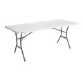 6 Feet White Granite Folding Table Y915449