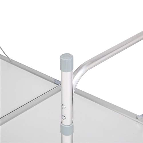 Aluminum Folding Table 4 Foot, Adjustable Height Lightweight Portable Camping Table for Picnic Beach Outdoor Indoor, White 120 x 60 x 70 4Ft X18150