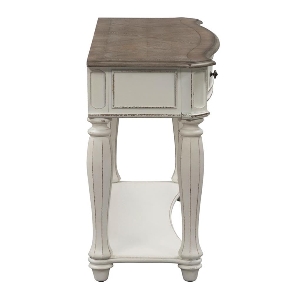 Antique White Wood Console Table with 1 Drawer & 1 Shelf Y924