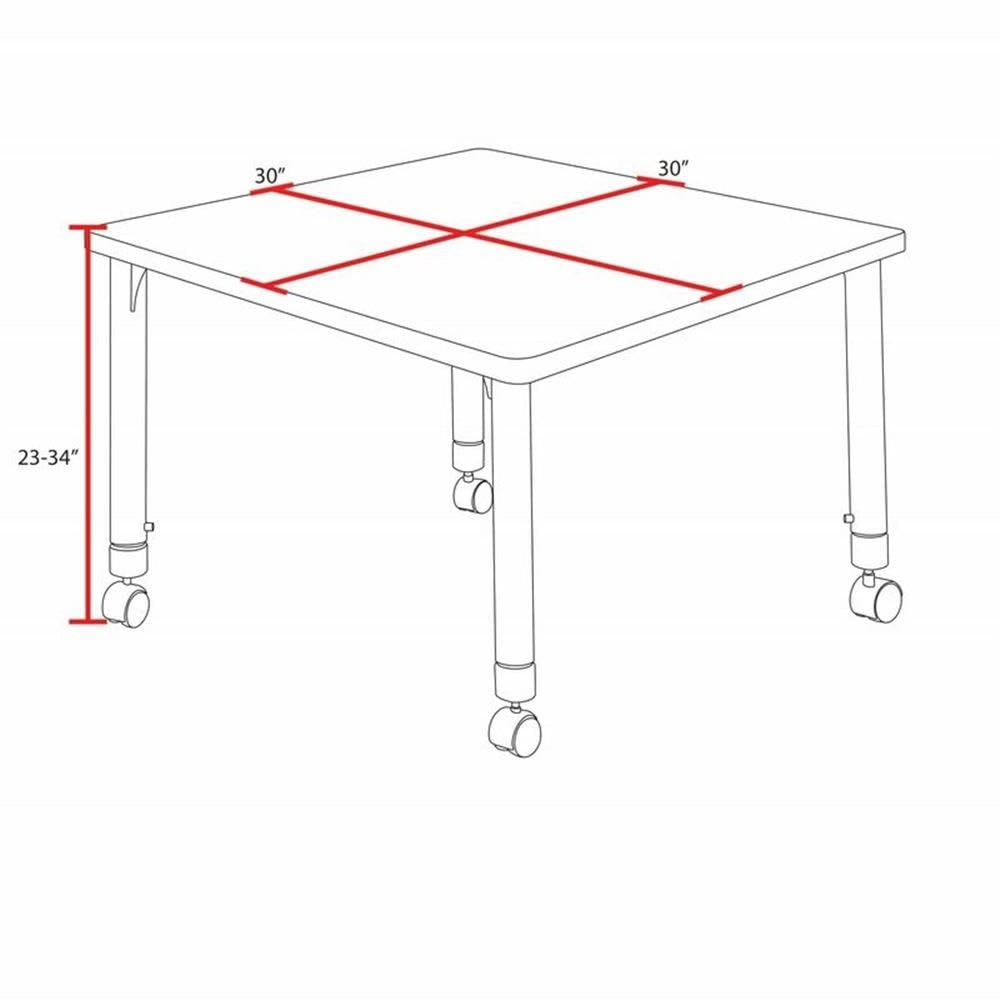 30" Square Mobile Table with 4 Stack Chairs S28113