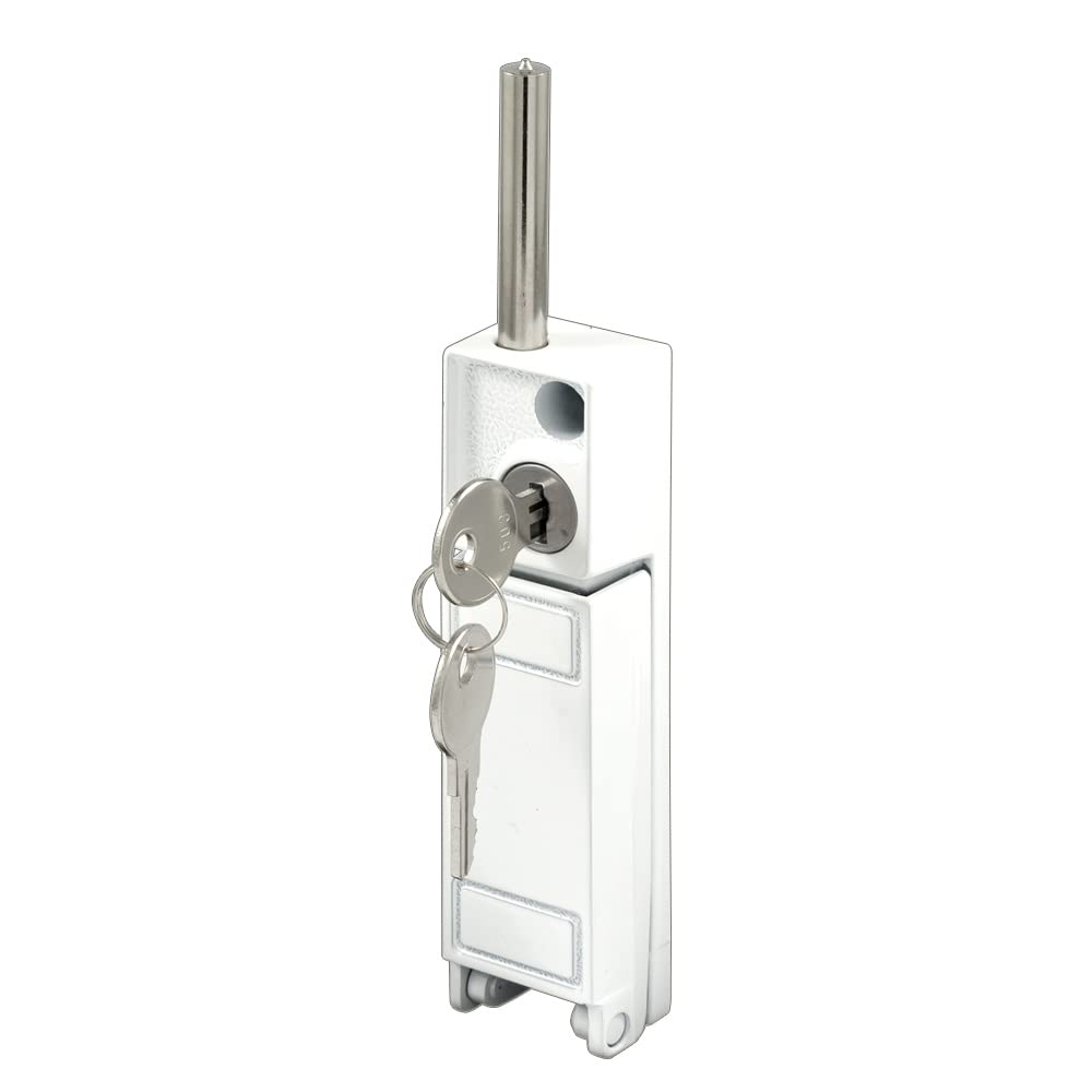 White Sliding Patio Door Keyed Bolt Lock I326