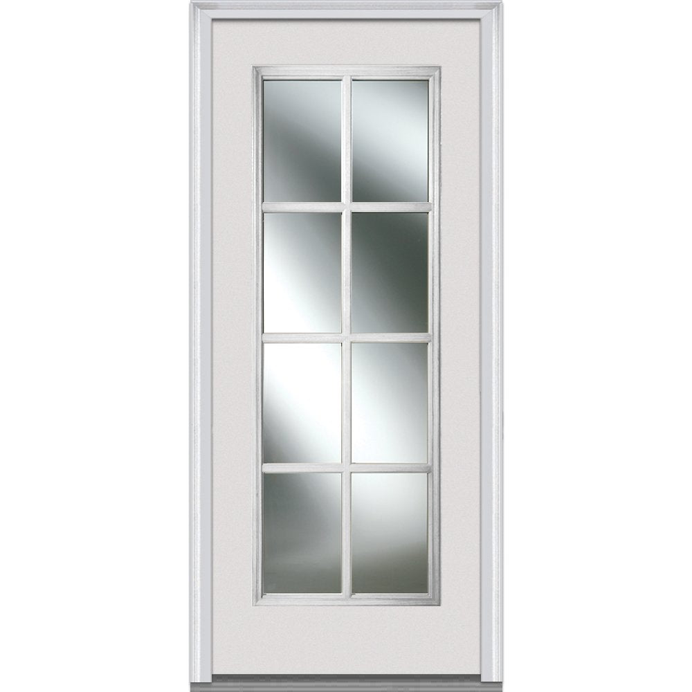 In-Swing Entry Door Prehung Left Hand Clear Glass Full Lite Fiberglass Smooth 36" x 80" D1491
