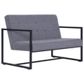 Light Gray Fabric 2-Seater Sofa with Armrests J4833