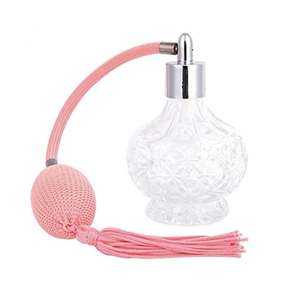 80ml Clear Crystal Perfume Bottle Gold Spray Atomizer Refillable Glass B809