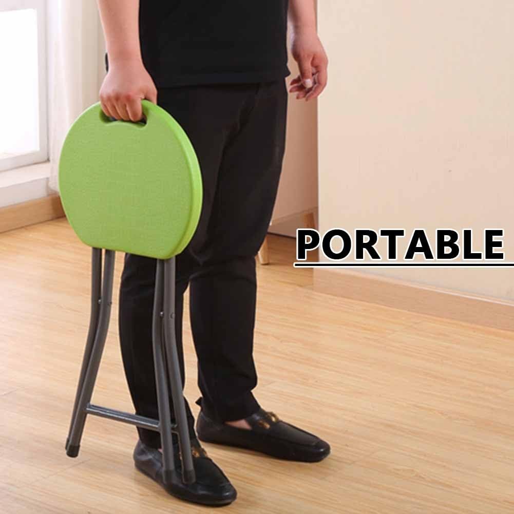 Folding Stool with Handle, 18 Inch Portable Chair, 220 lb Capacity, Black F900