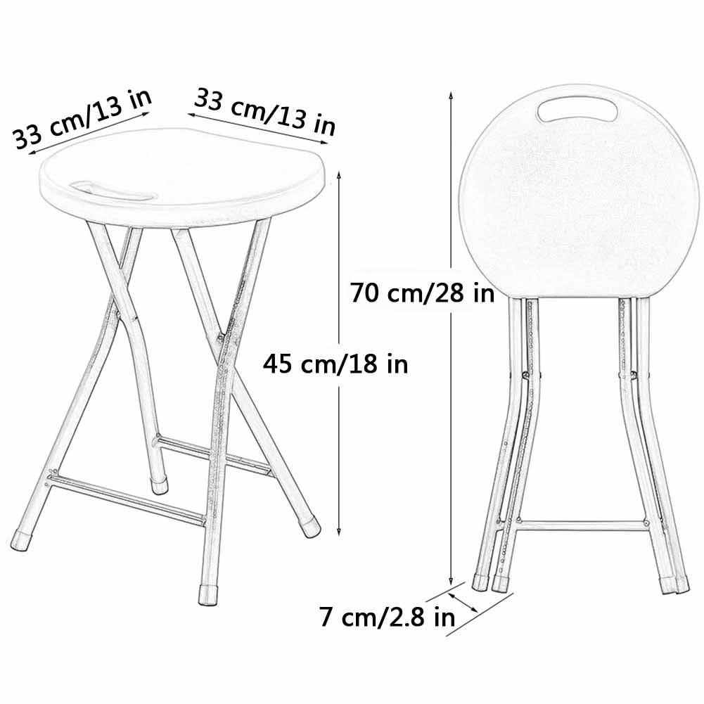 Folding Stool with Handle, 18 Inch Portable Chair, 220 lb Capacity, Black F900