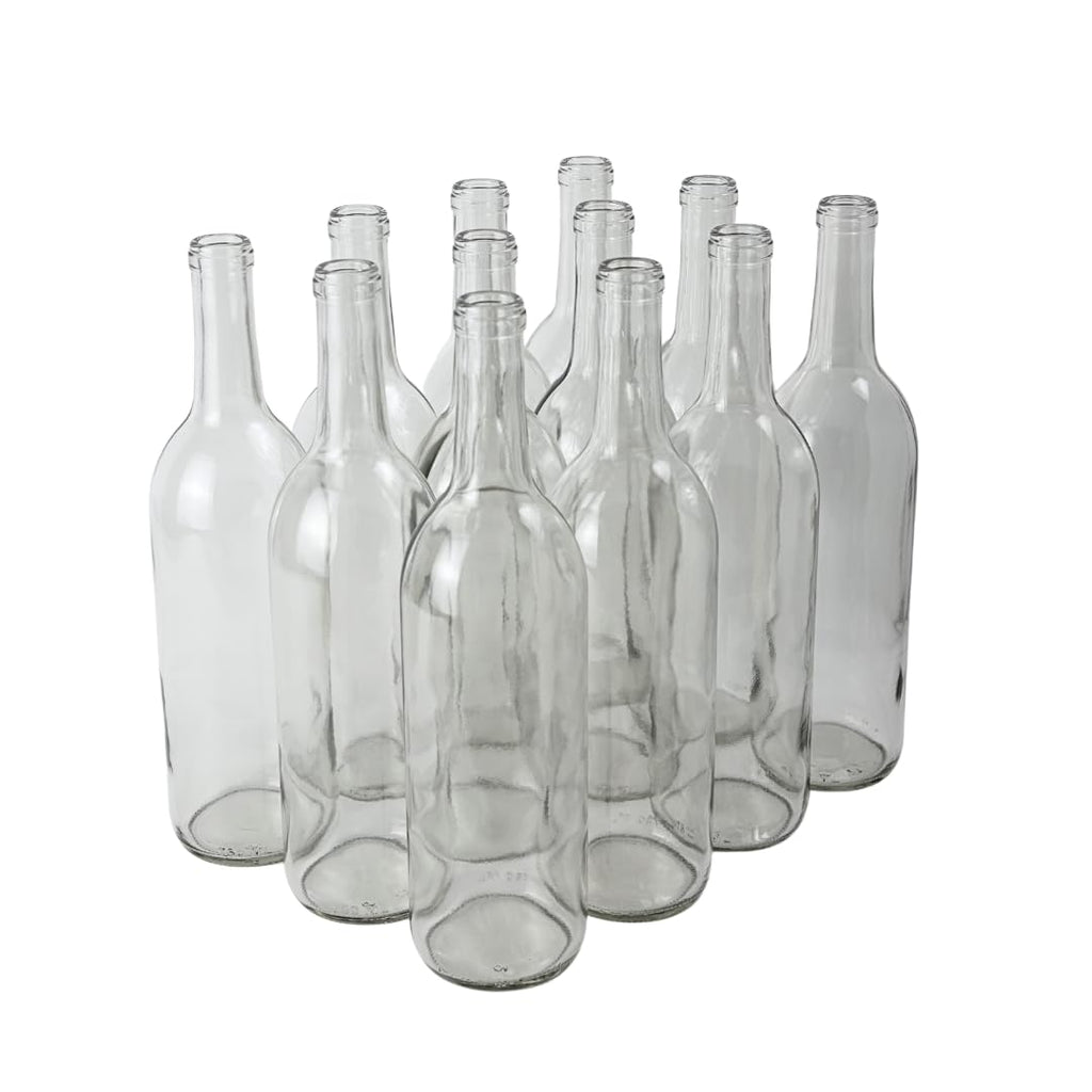 750ml Clear Glass Wine Bottles 12-Bottle Case W6965