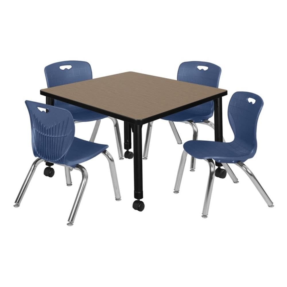 30" Square Mobile Table with 4 Stack Chairs S28113