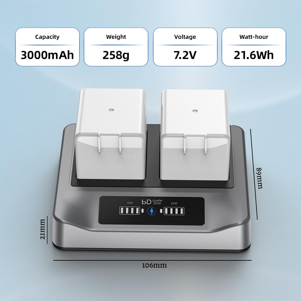 2-Pack Rechargeable Batteries with Charging Station O9673
