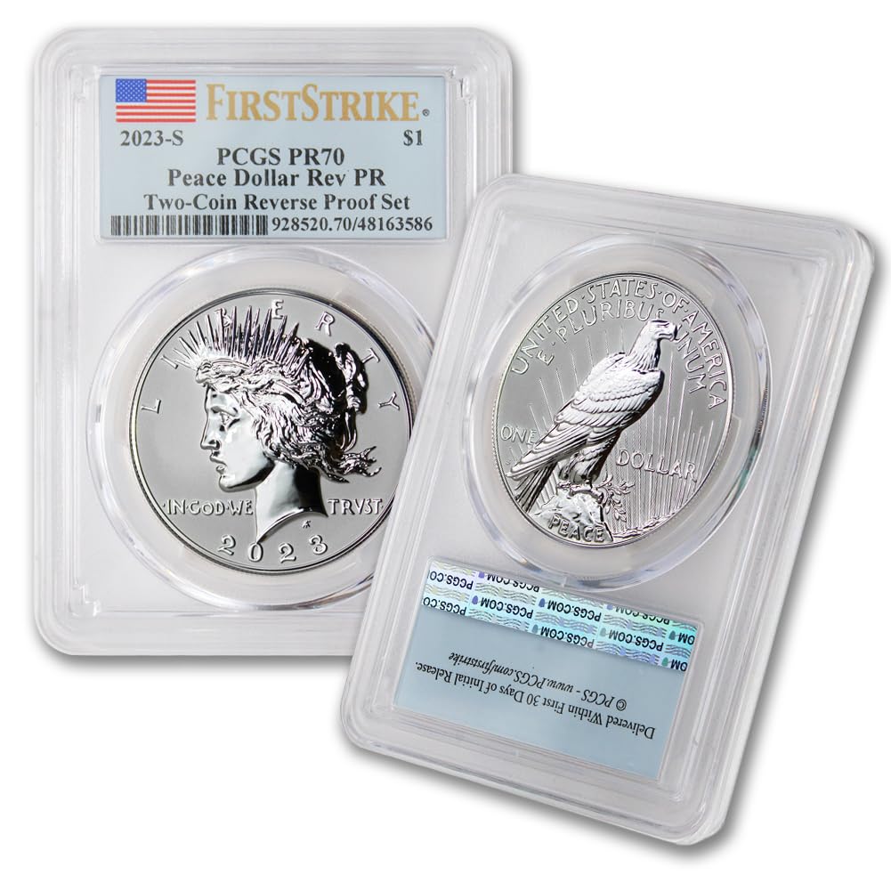 Set of 2 American Proof Silver Morgan & Peace $1 Z157586