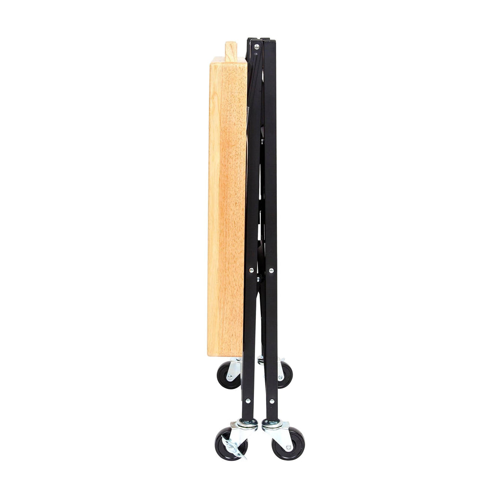 Black 3-Tier Folding Kitchen Cart with Wheels T813