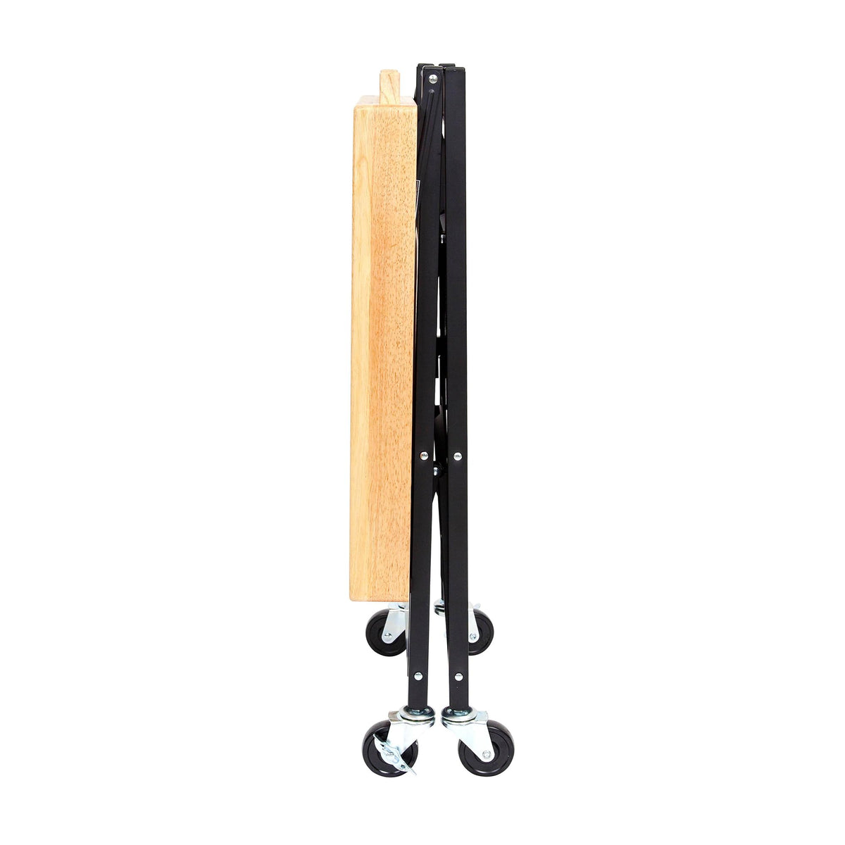 Black 3-Tier Folding Kitchen Cart with Wheels T813