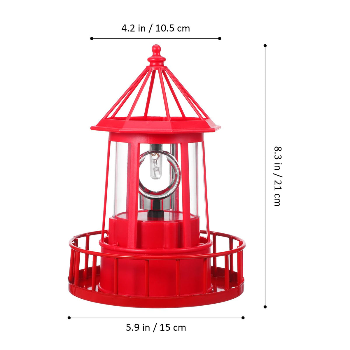Rotating Metal Solar Lighthouse M452