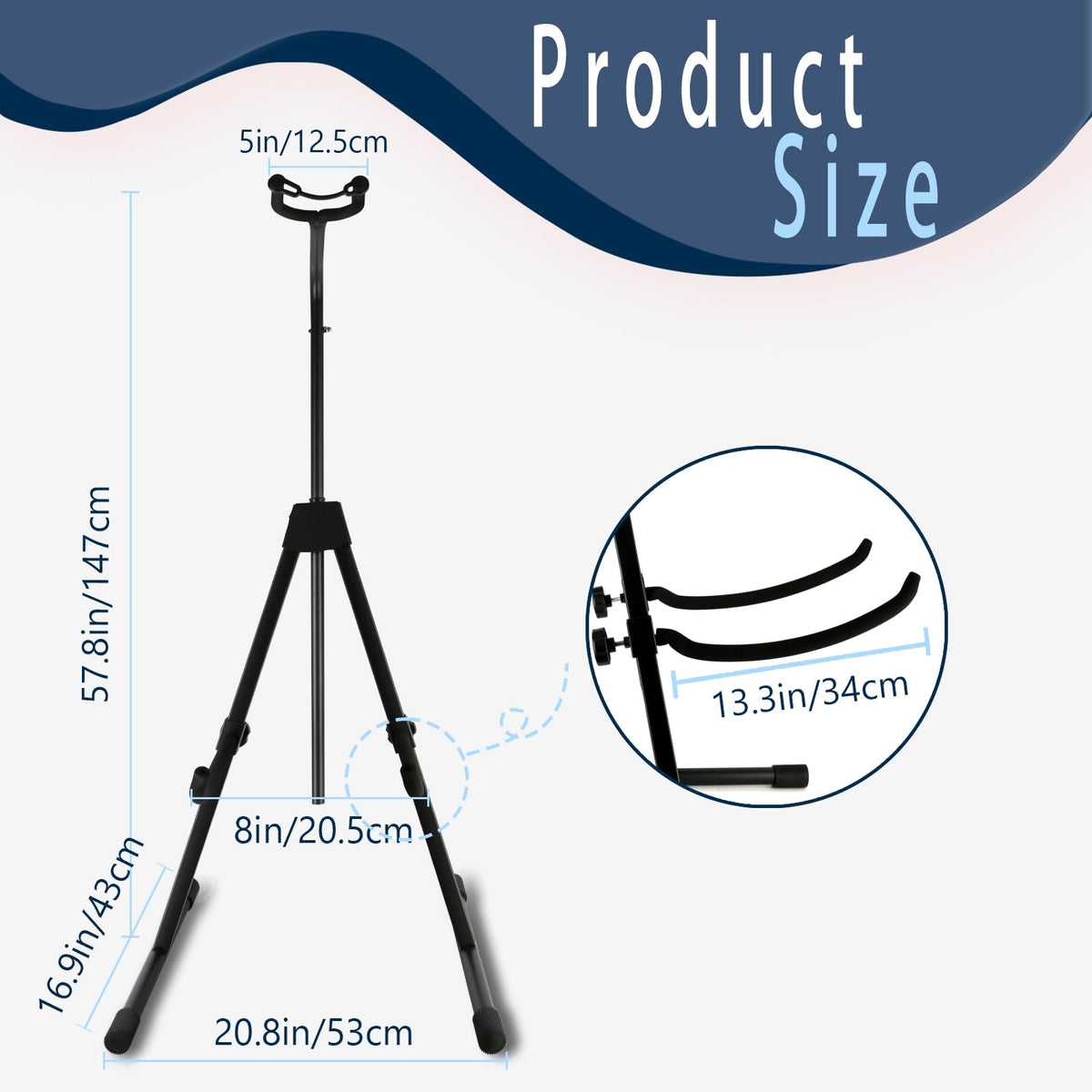 Double Bass Stand, Sturdy and Portable Upright Bass, Black B355440