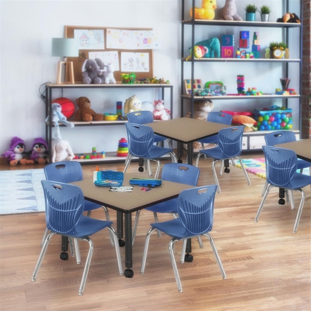 30" Square Mobile Table with 4 Stack Chairs S28113
