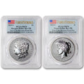 Set of 2 American Proof Silver Morgan & Peace $1 Z157586