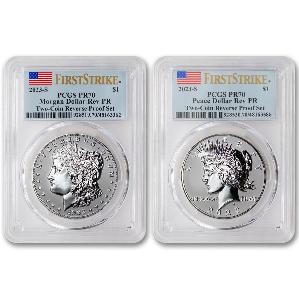 Set of 2 American Proof Silver Morgan & Peace $1 Z157586