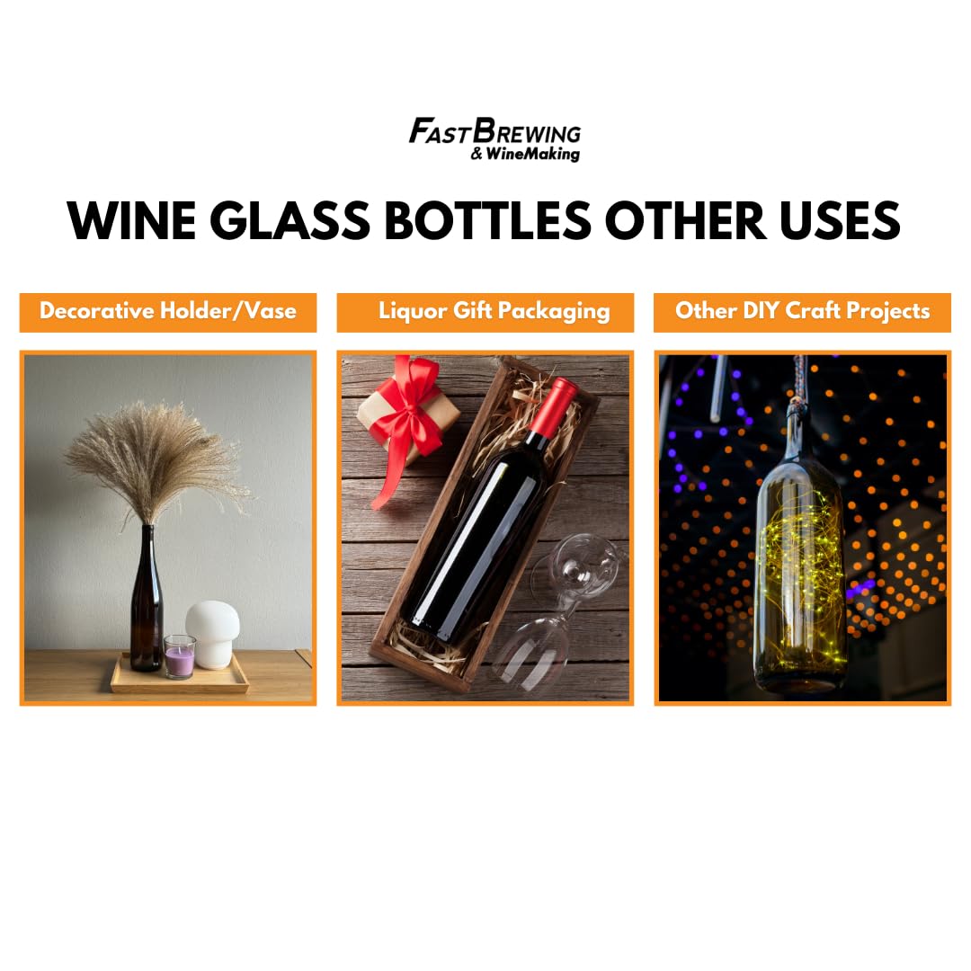 750ml Clear Glass Wine Bottles 12-Bottle Case W6965