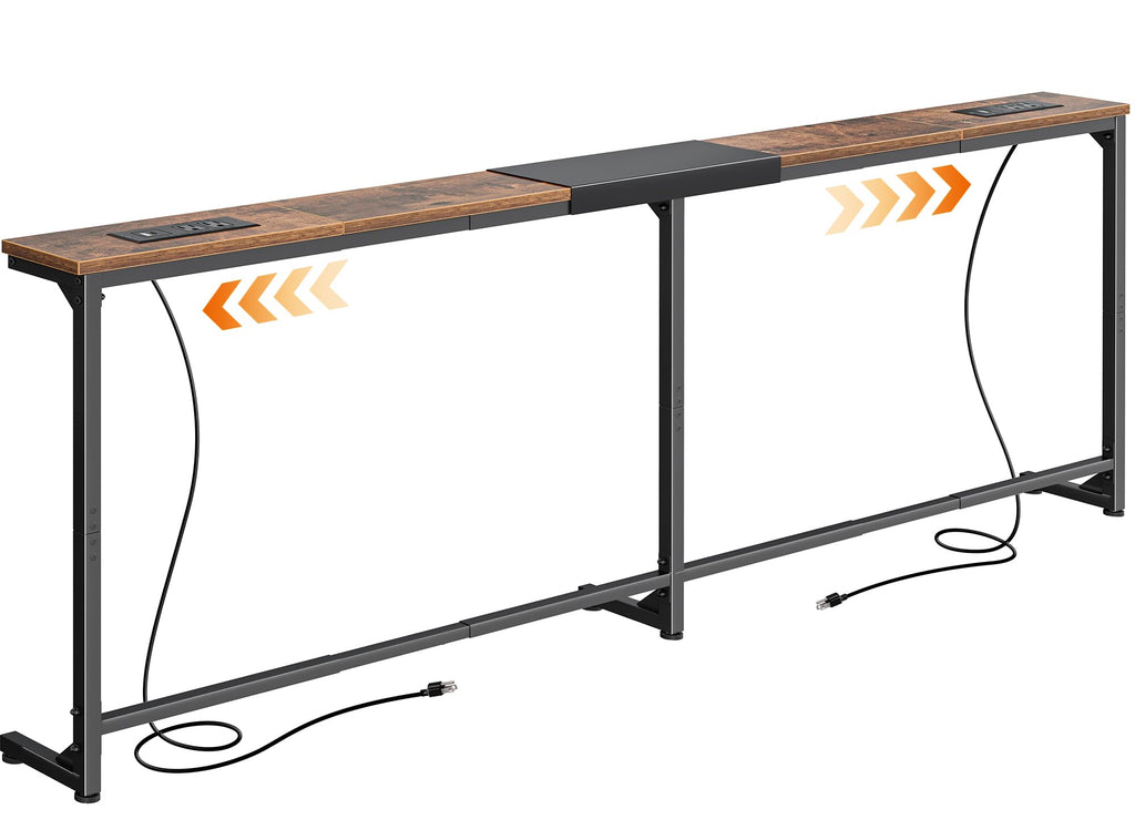 Extendable Behind Couch Table with Outlets H402877