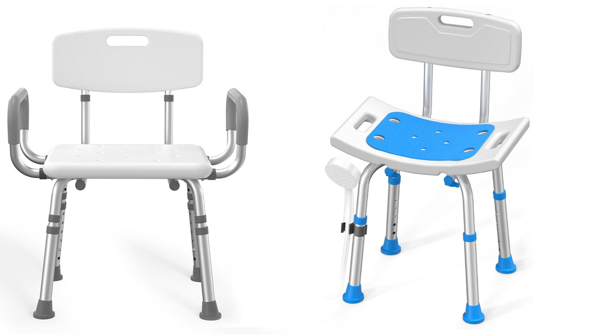 Heavy Duty Height Adjustable Shower Chair with Arms and Back L953