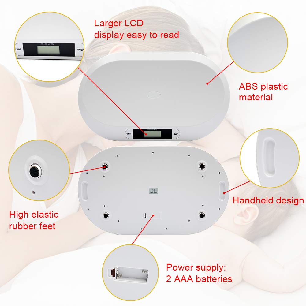 Electronic Digital Baby Scale 44LBS White Y708