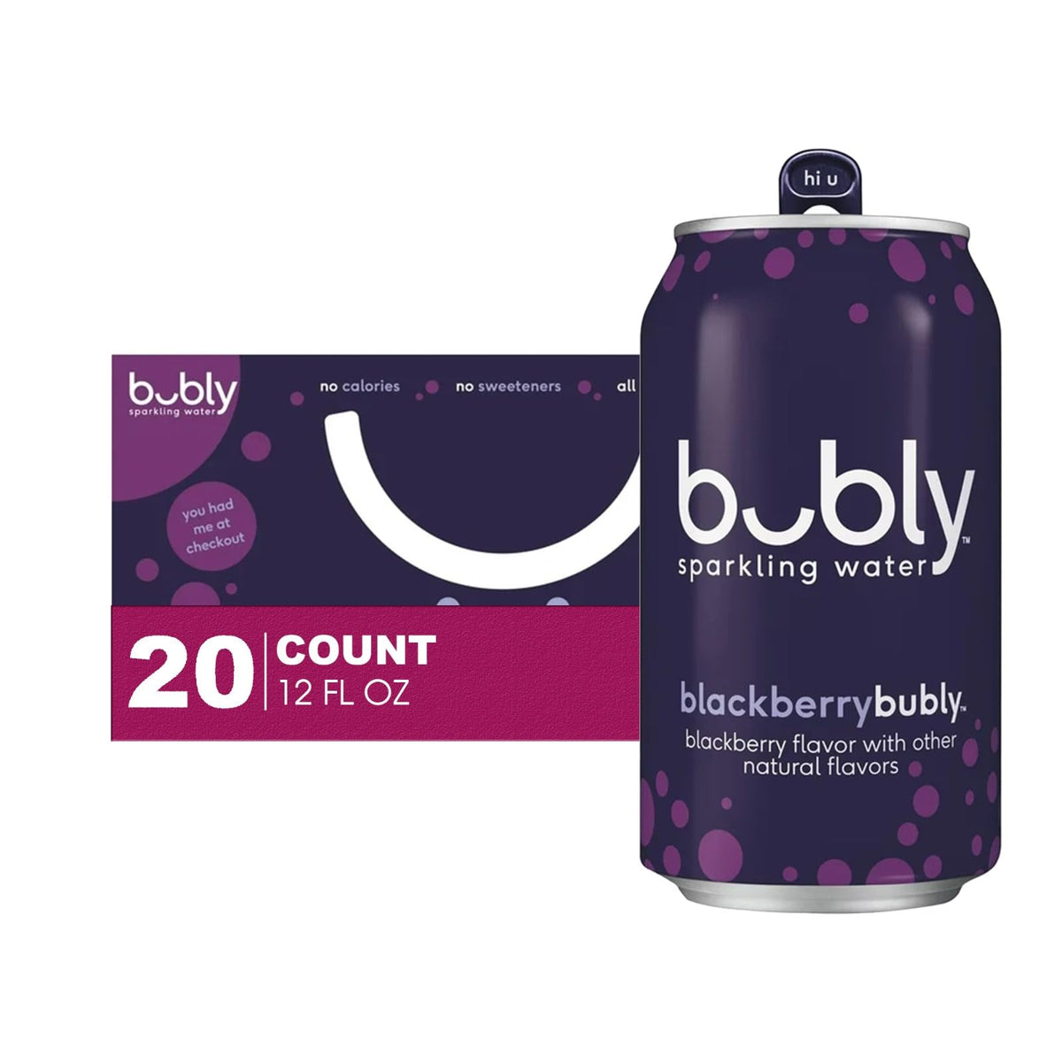 Blackberry Flavored Sparkling Water 20-Pack 12 fl oz Aluminum Can D5075