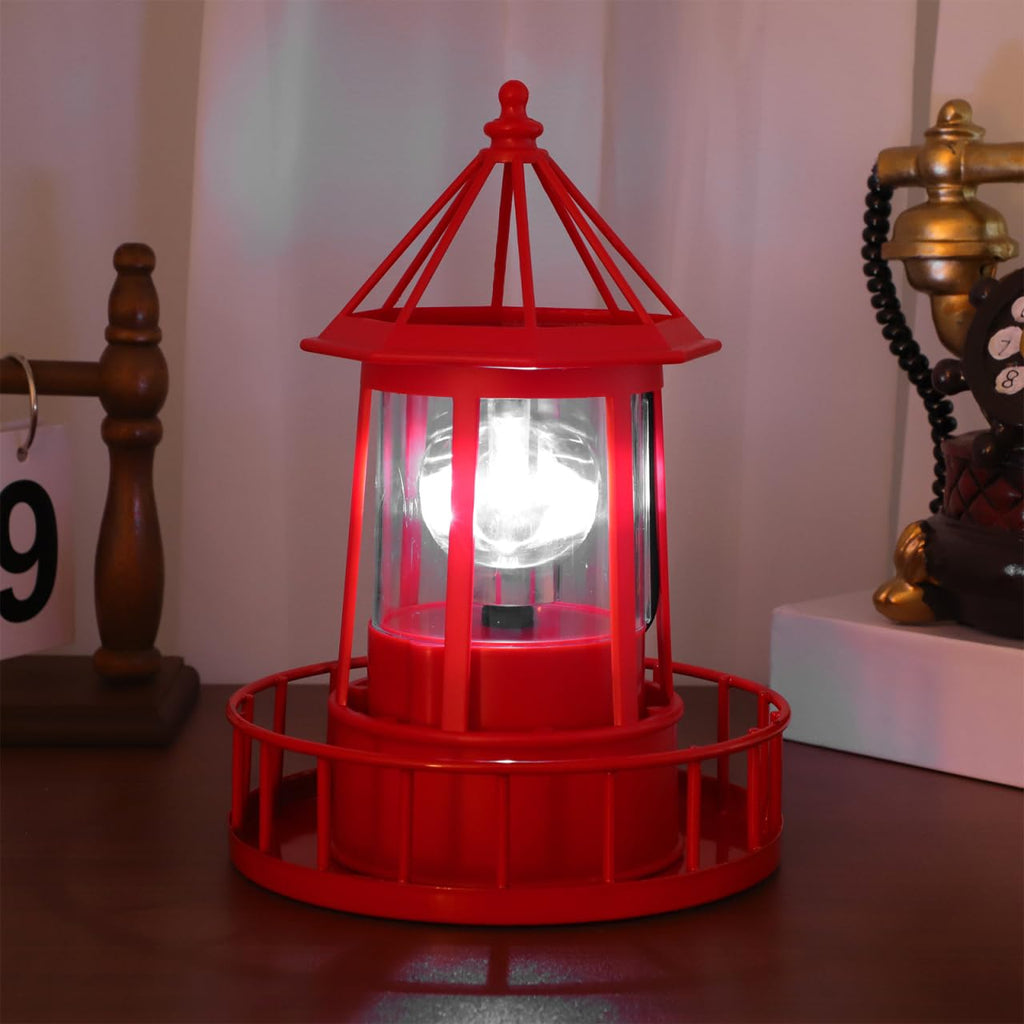 Rotating Metal Solar Lighthouse M452