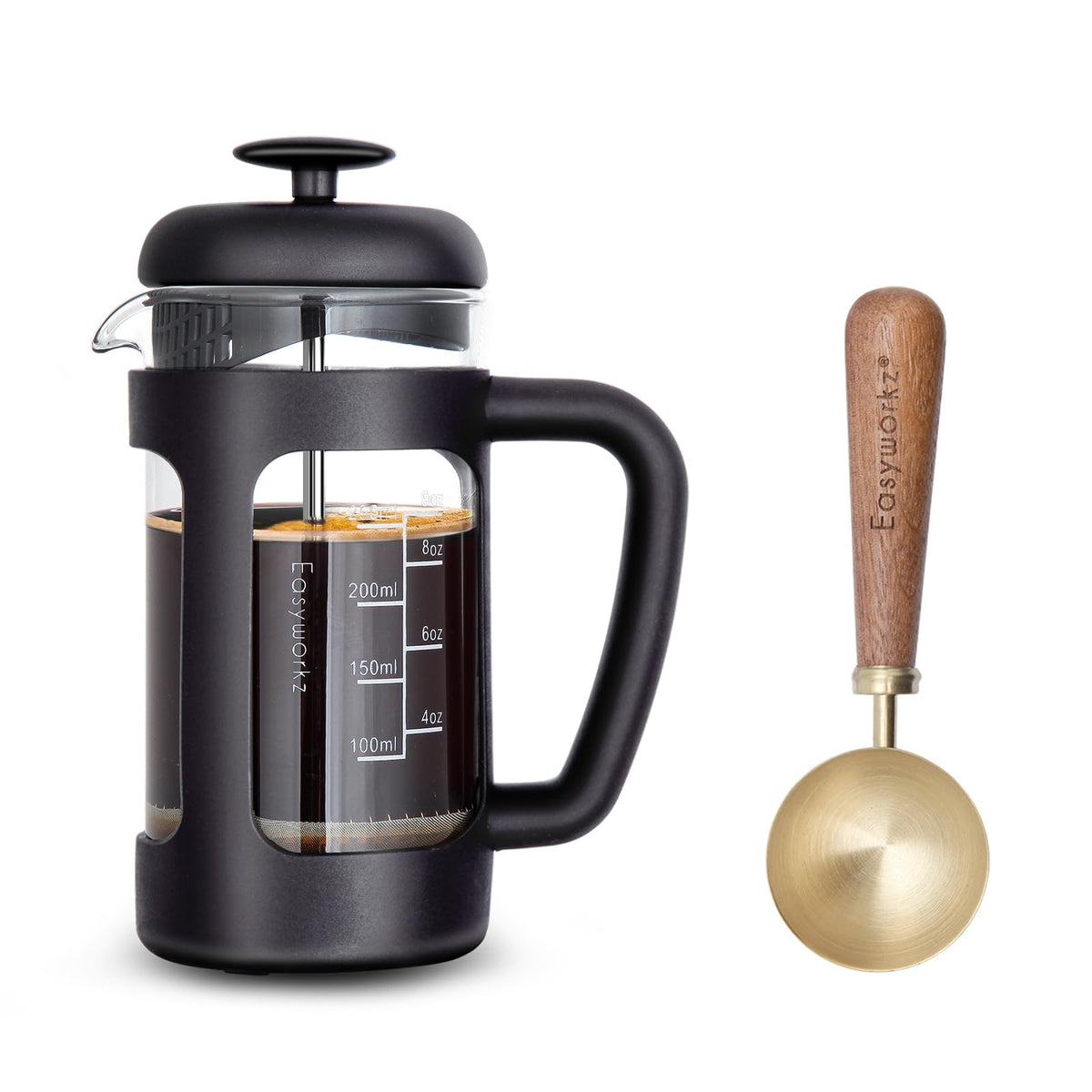 12 oz French Press Coffee Tea Maker with 10g Measuring Spoon G8693