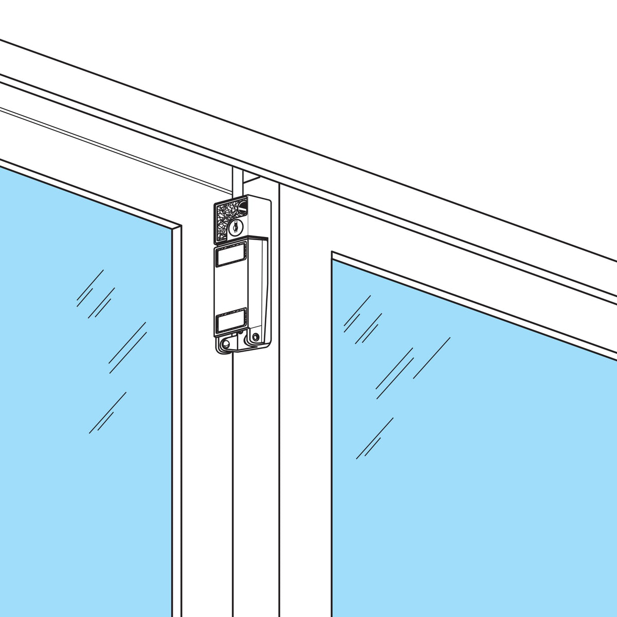 White Sliding Patio Door Keyed Bolt Lock I326