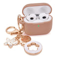 Pink Silicone Earbuds Case with Keychain H294