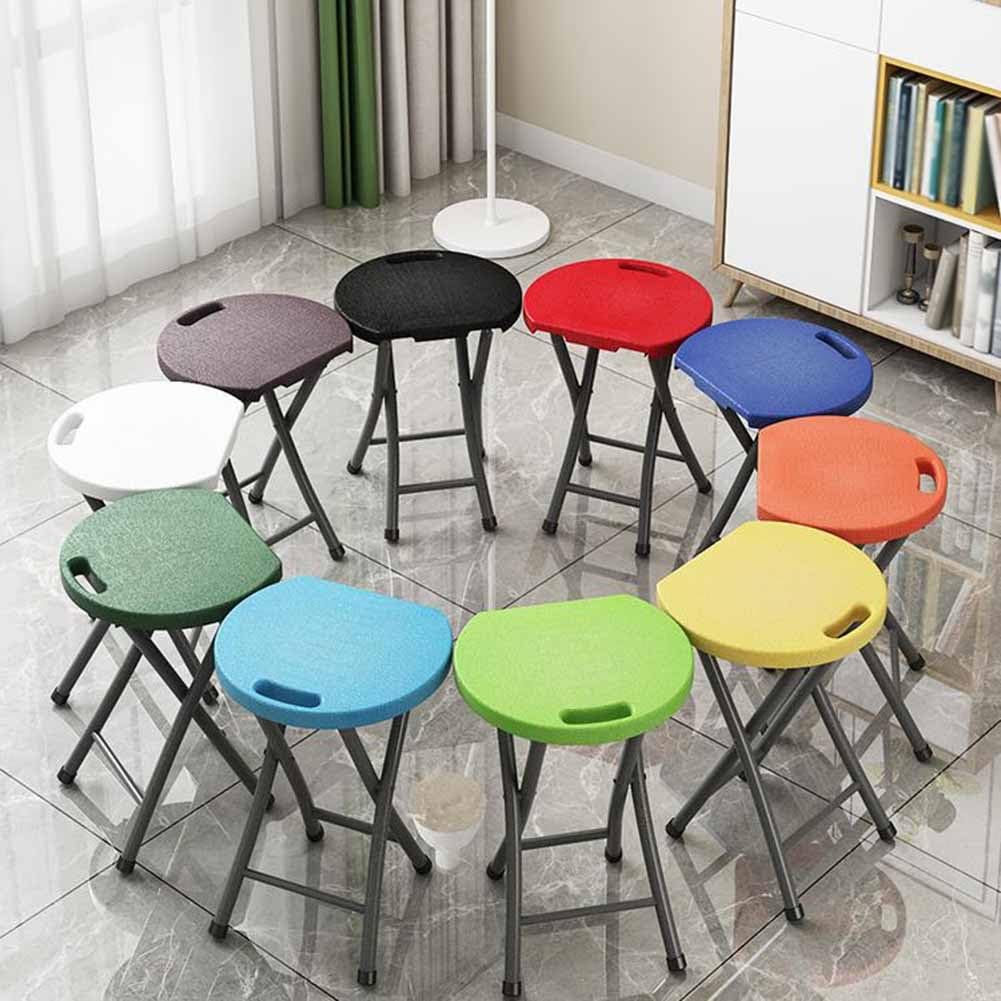Folding Stool with Handle, 18 Inch Portable Chair, 220 lb Capacity, Black F900