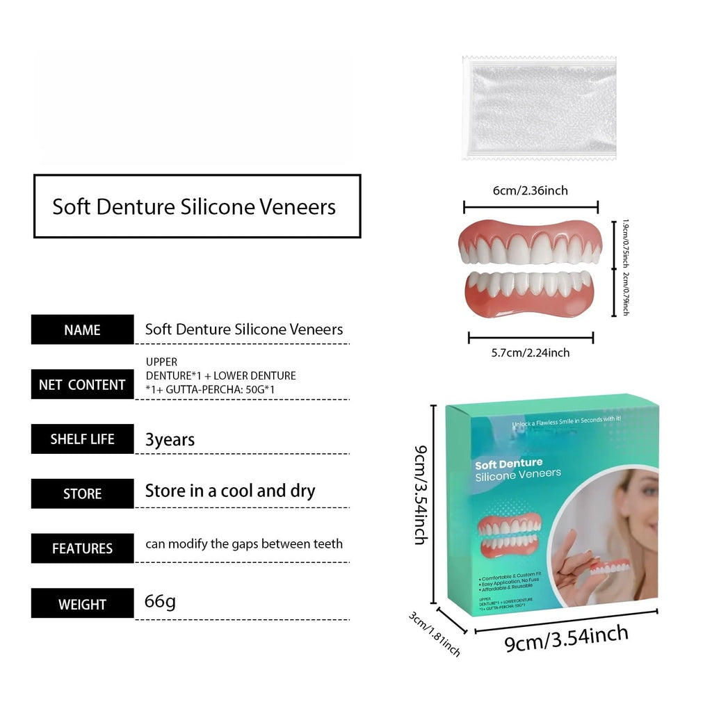 Soft Denture Silicone Veneers, Upper and Lower Denture Set K795670