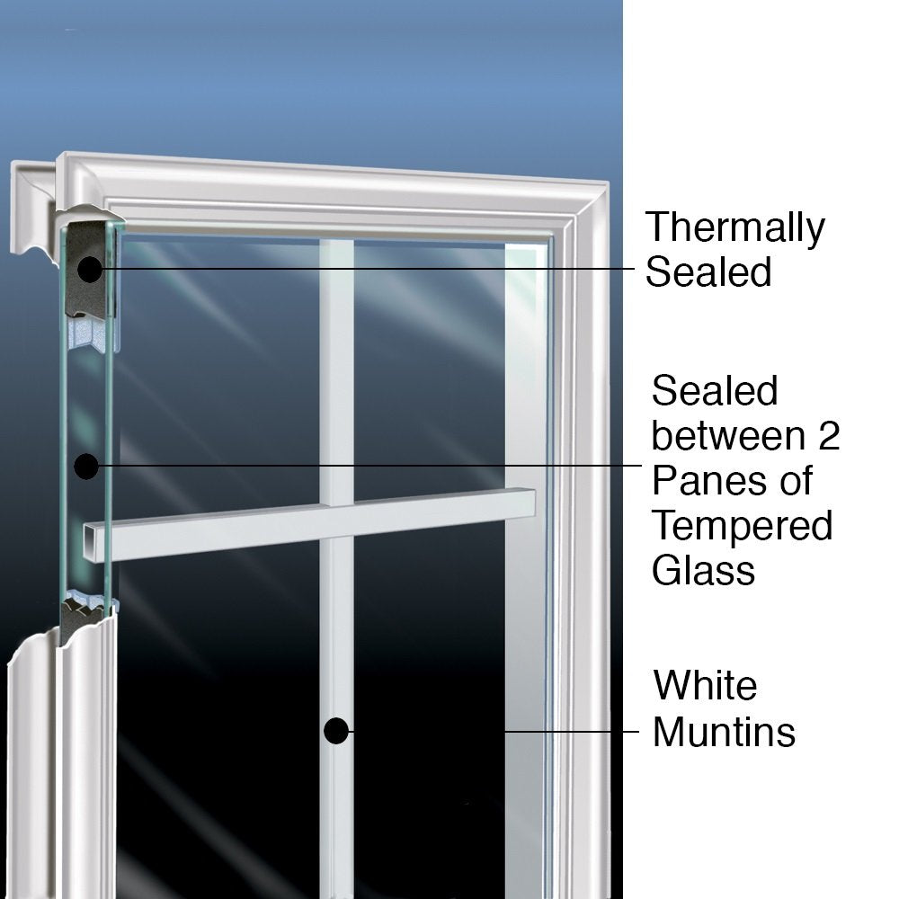 Steel Primed Left-Hand Inswing 1/4 Lite 4-Panel Prehung Front Door 36" x 80" Y939275