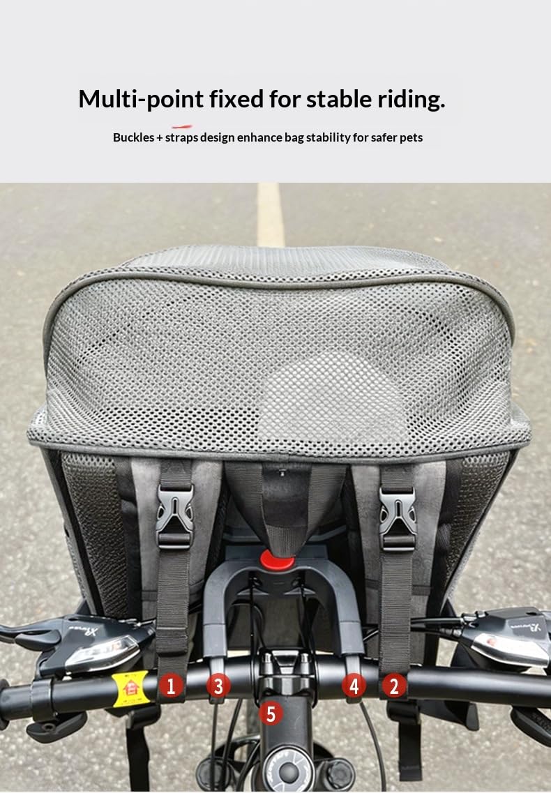 Expandable Soft-Sided Pet Bike Basket with Breathable Mesh Q767