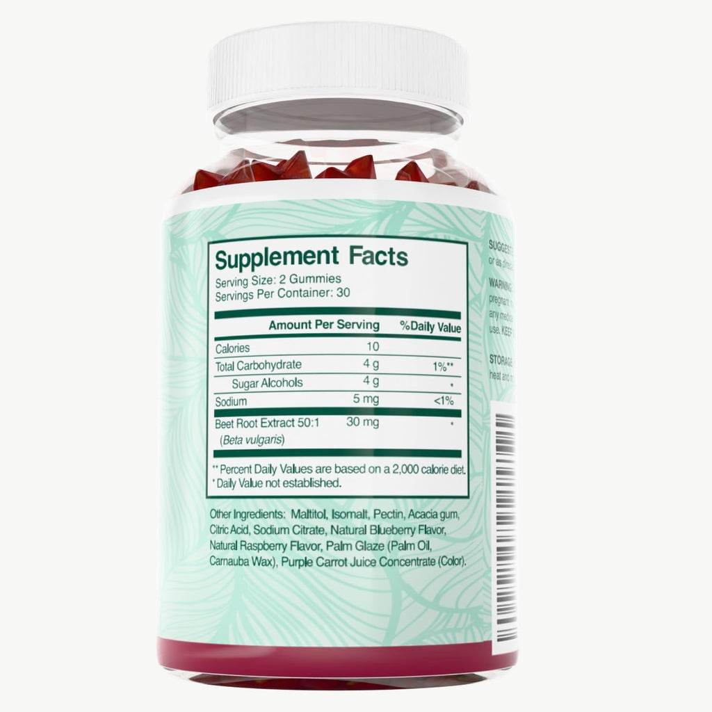Beet Root Gummies 50:1 Extract Sugar Free Chews Vegan Z910263
