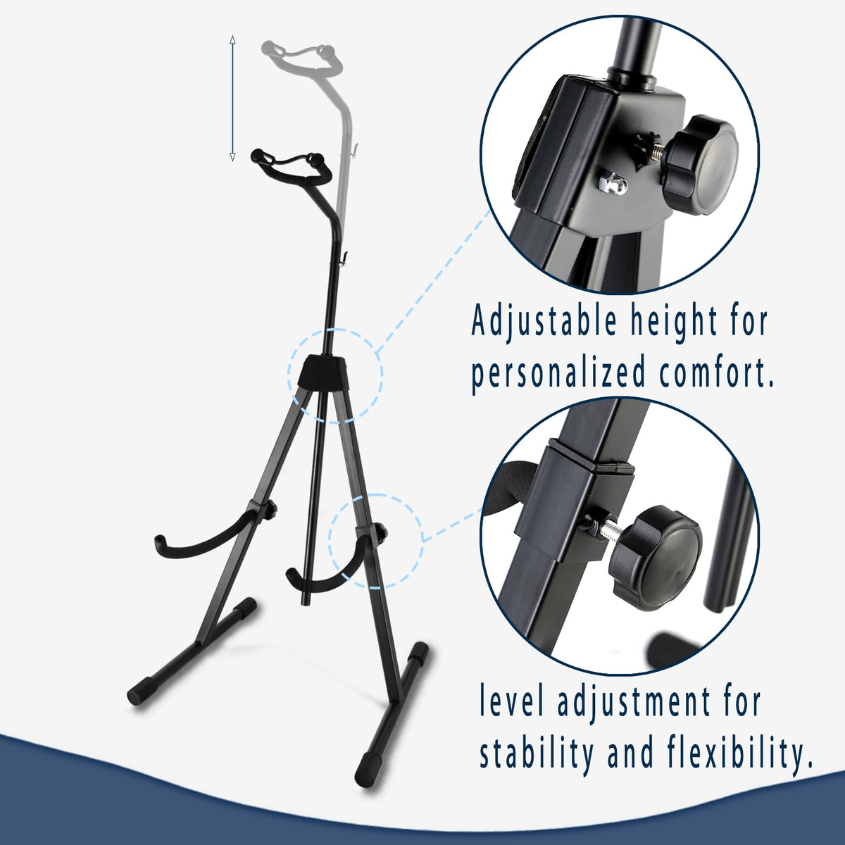 Double Bass Stand, Sturdy and Portable Upright Bass, Black B355440