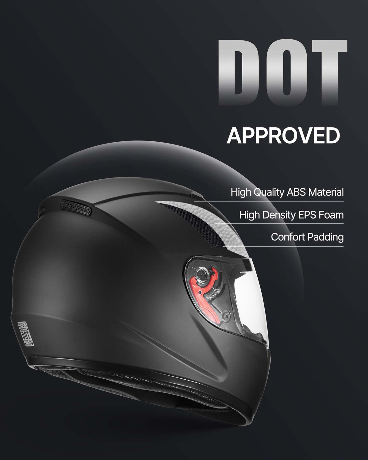 Full Face Motorcycle Helmet DOT Approved Dual Visor Interchangeable Lens E412624