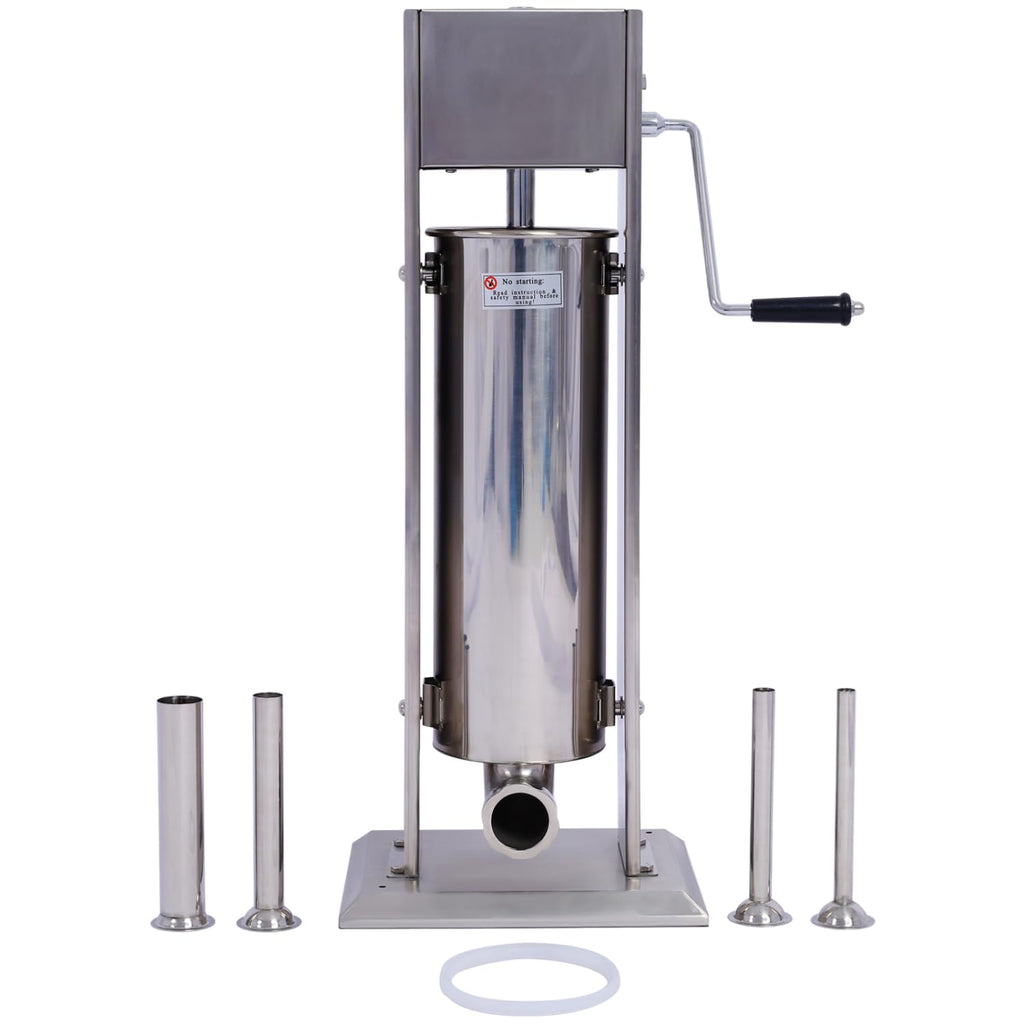 Stainless Steel Vertical Sausage Stuffer 15Lb 4 Nozzles N589