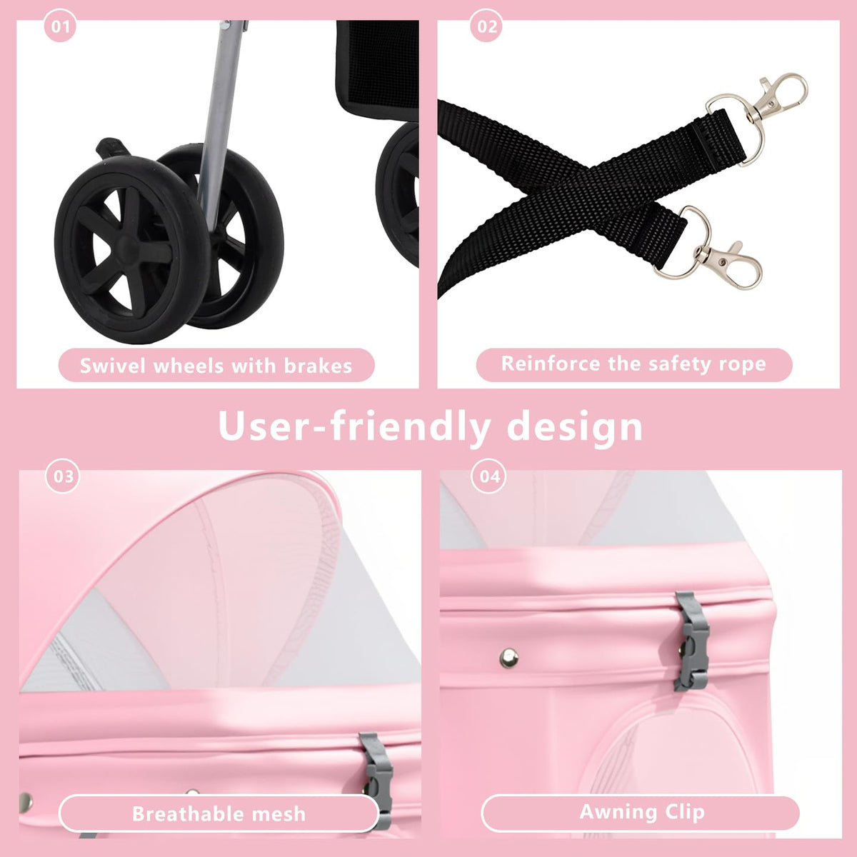 Pink Pet Stroller X388999