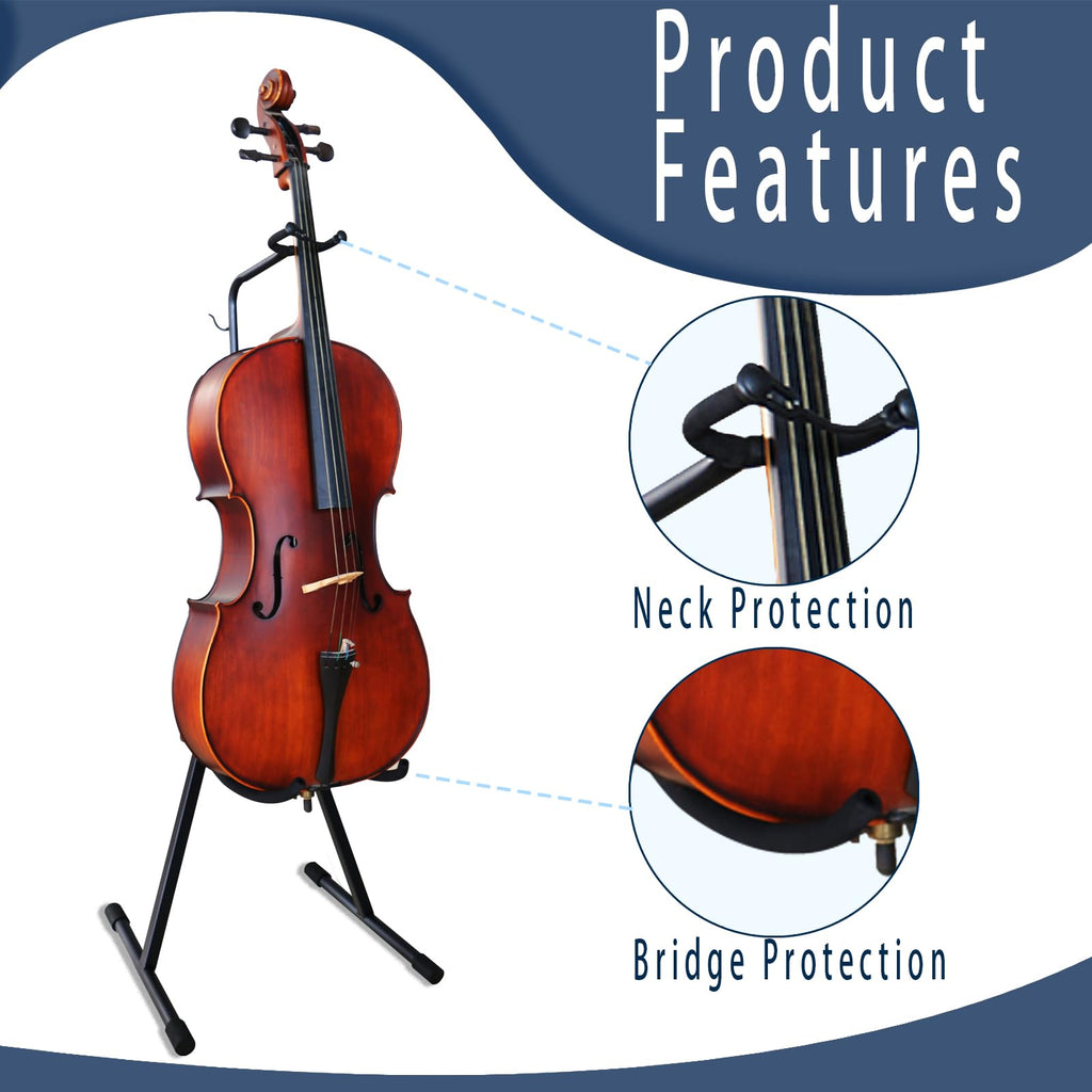 Double Bass Stand, Sturdy and Portable Upright Bass, Black B355440