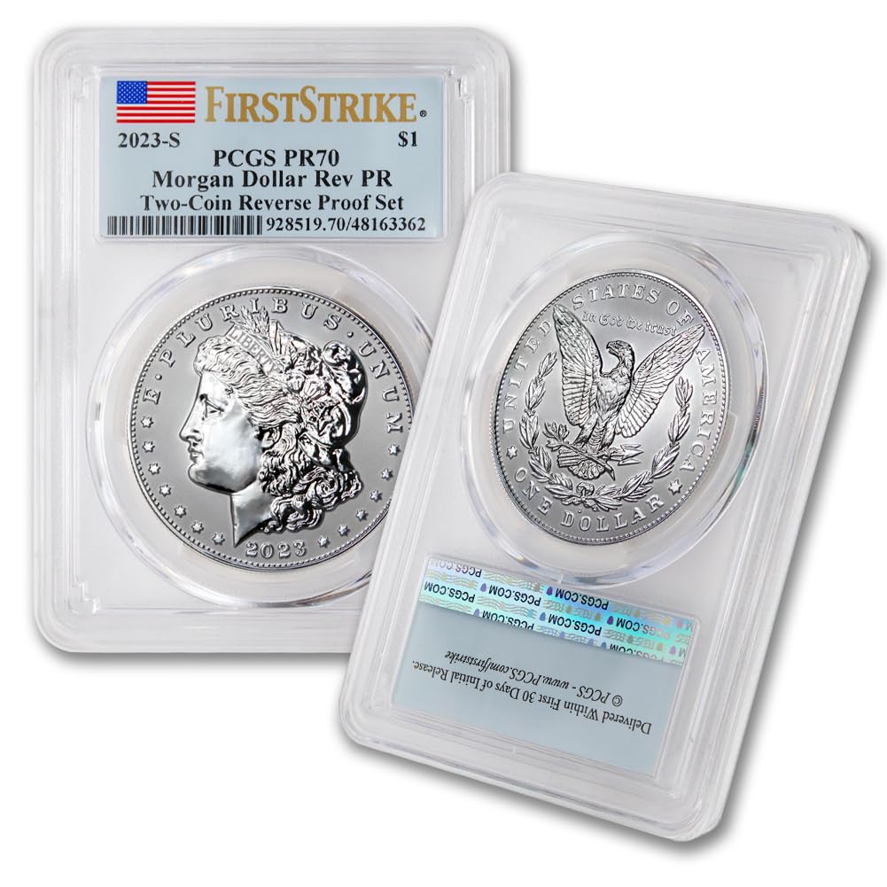 Set of 2 American Proof Silver Morgan & Peace $1 Z157586