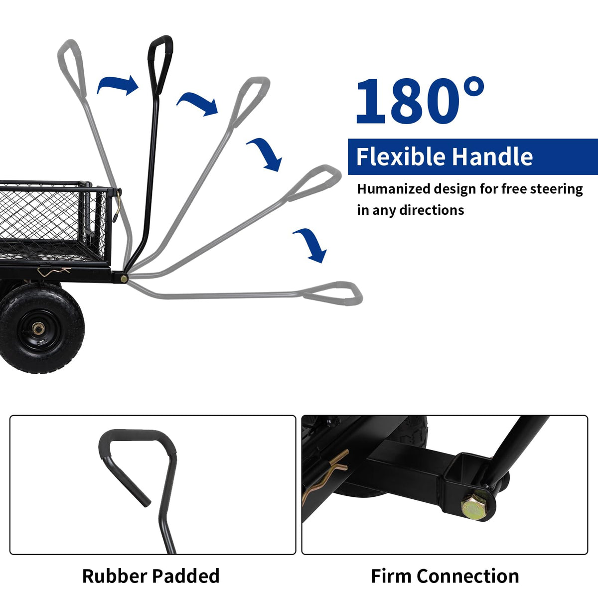 400 Lbs Capacity Mesh Steel Garden Cart with 10" All Terrain Wheels G763778