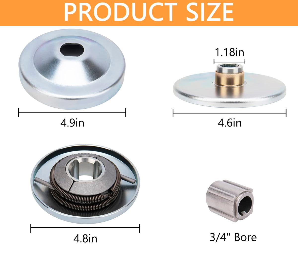 6.5 hp Go Kart Torque Converter Kit 3/4" Bore Clutch Pulley H312256