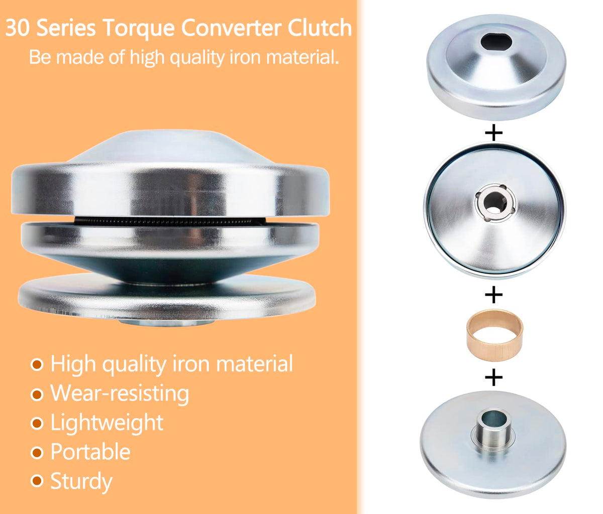 6.5 hp Go Kart Torque Converter Kit 3/4" Bore Clutch Pulley H312256