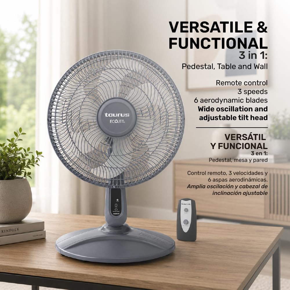 16” Pedestal Fan with Remote, Oscillating Standing Fan R388738