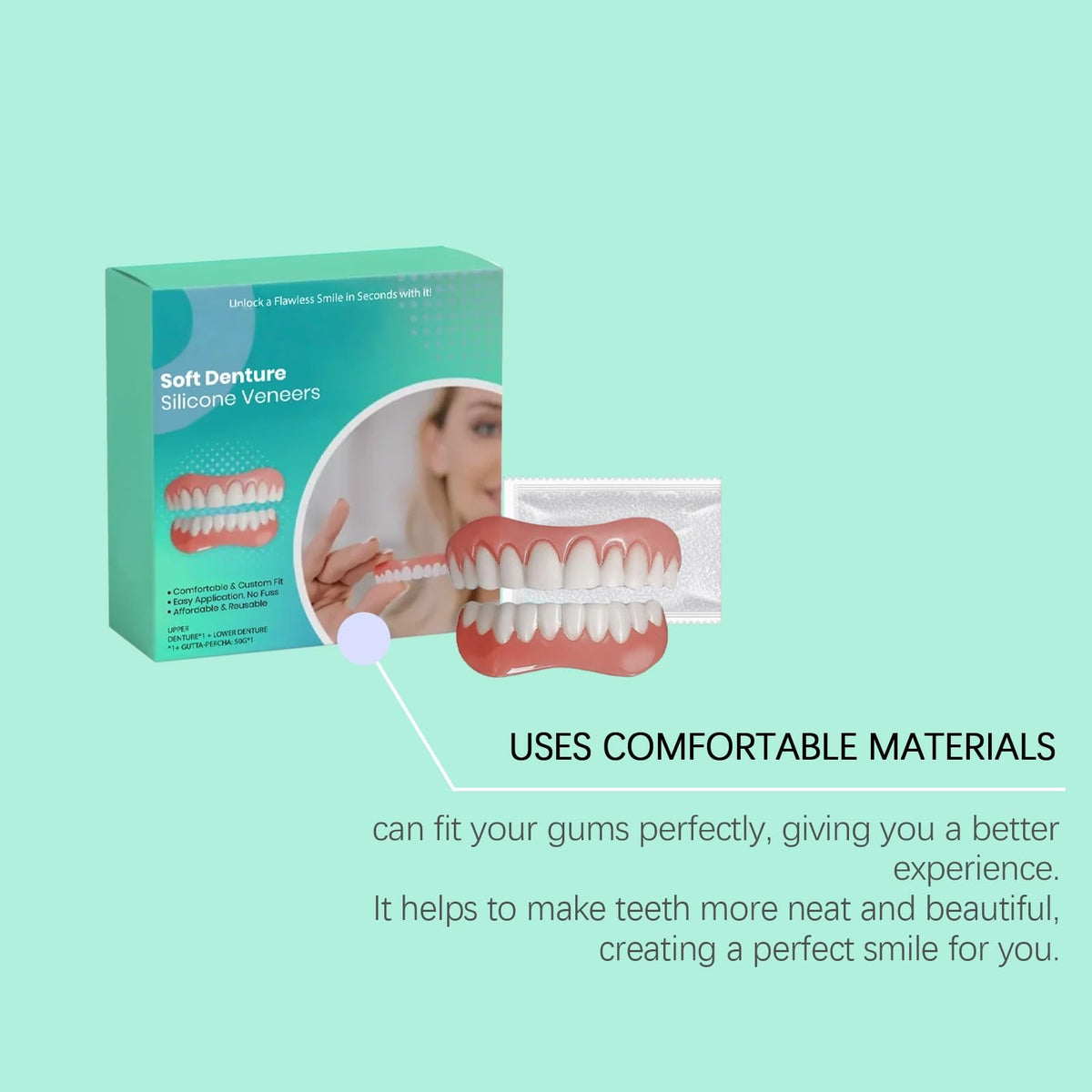 Soft Denture Silicone Veneers, Upper and Lower Denture Set K795670
