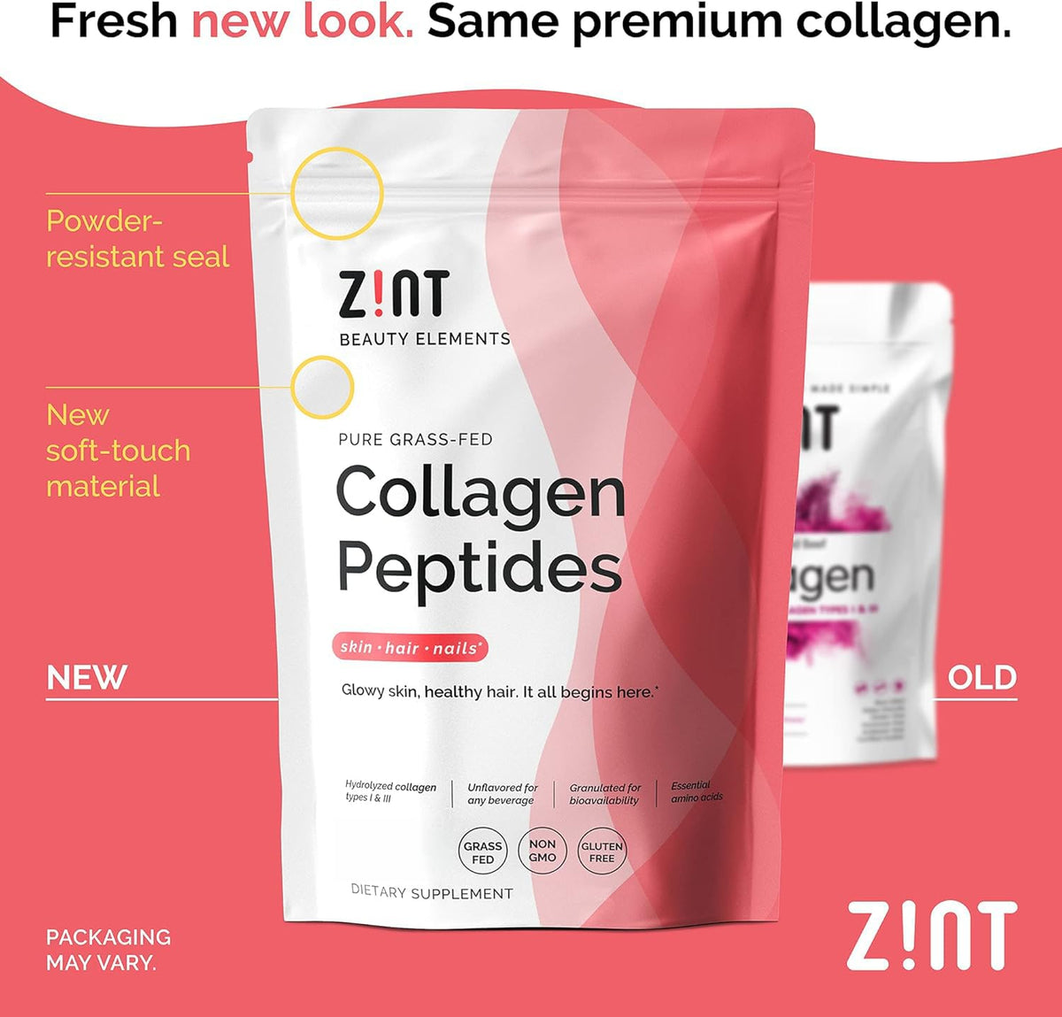 Collagen Peptides Powder 32 oz Grass-Fed Hydrolyzed Type I & III Unflavored B441