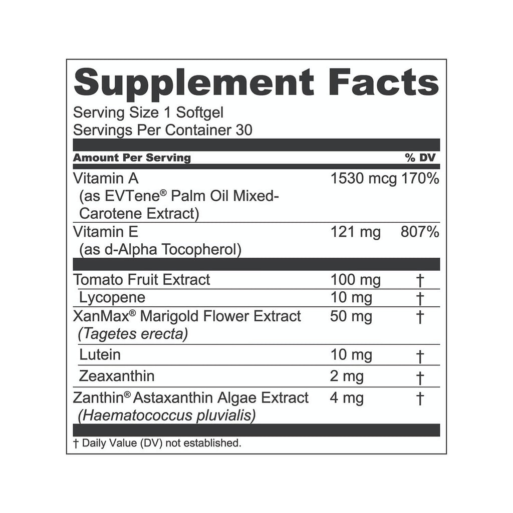 Eye Vitamin Supplement with Lutein & Zeaxanthin 30 Softgels F134387