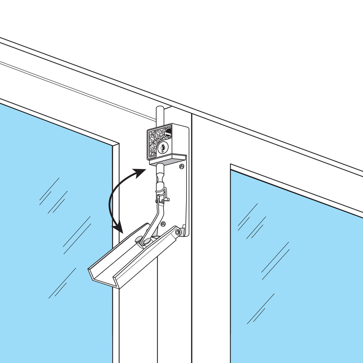 White Sliding Patio Door Keyed Bolt Lock I326