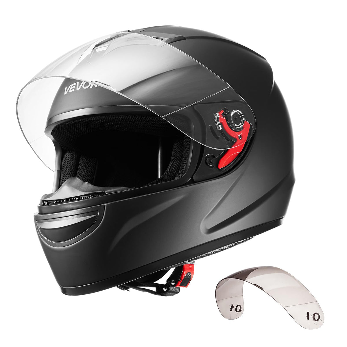 Full Face Motorcycle Helmet DOT Approved Dual Visor Interchangeable Lens E412624